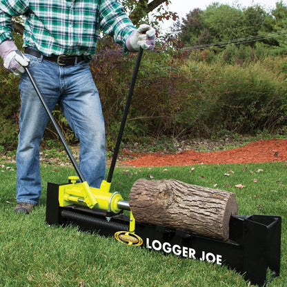 Sun Joe Cordless Manual Hydraulic Steel Beam Log Splitter, Portable and Compact, 10 Ton Capacity - Wood Splitting Machine and Equipment for Fireplace, Firewood, & Fire Stove Logs, LJ10M