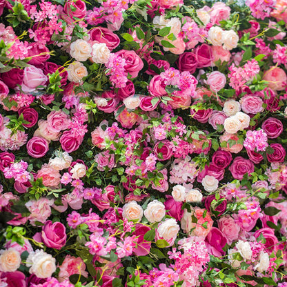 CreateView Artificial Flower Wall Wedding Backdrop, Luxury‌ 3D Silk Floral Party Decor for Wedding Home Hotel Party Baby Show Decor, Quick Assembly/Storage 4 * 8ft (120 * 240cm)