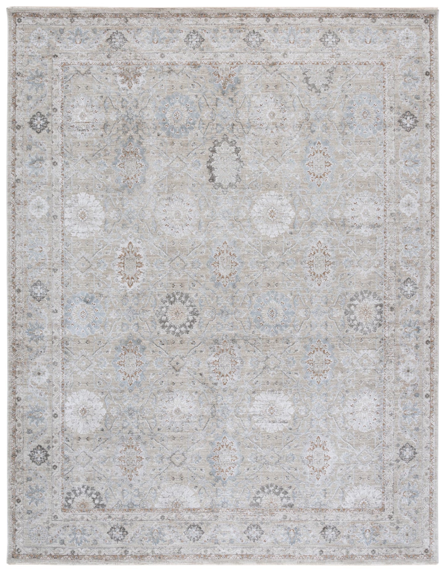 SAFAVIEH Tulip Collection Area Rug - 9' x 12', Grey & Beige, Non Shedding & Easy Care, Ideal for Living Room, Bedroom, Home Office, Dining Space (TUP550F-9)