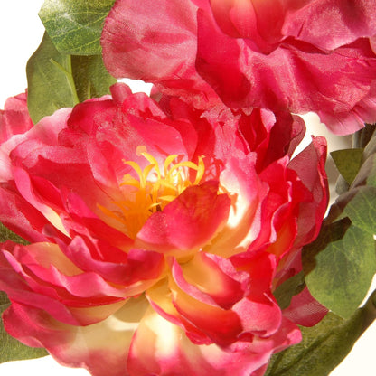 National Tree Company Artificial Flowers - Fuchsia Peony, 15 in, Includes Ceramic Pot Base
