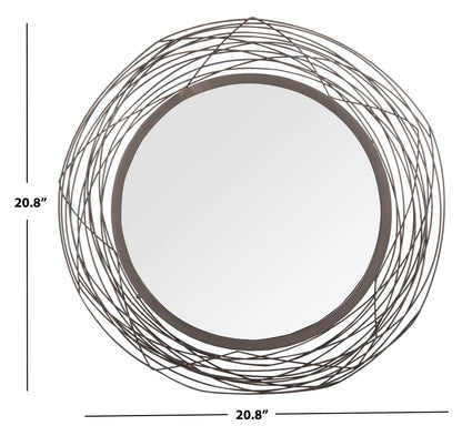 SAFAVIEH Home Nixie Black Round 29-inch Decorative Accent Mirror