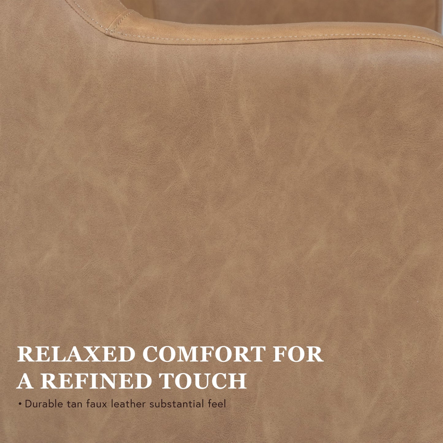 Spatial Order Upholstered 360° Barrel Back Swivel Chair | Accent Chairs for Living Room & Bedroom | Decorative Home Furniture, Sand Faux Leather