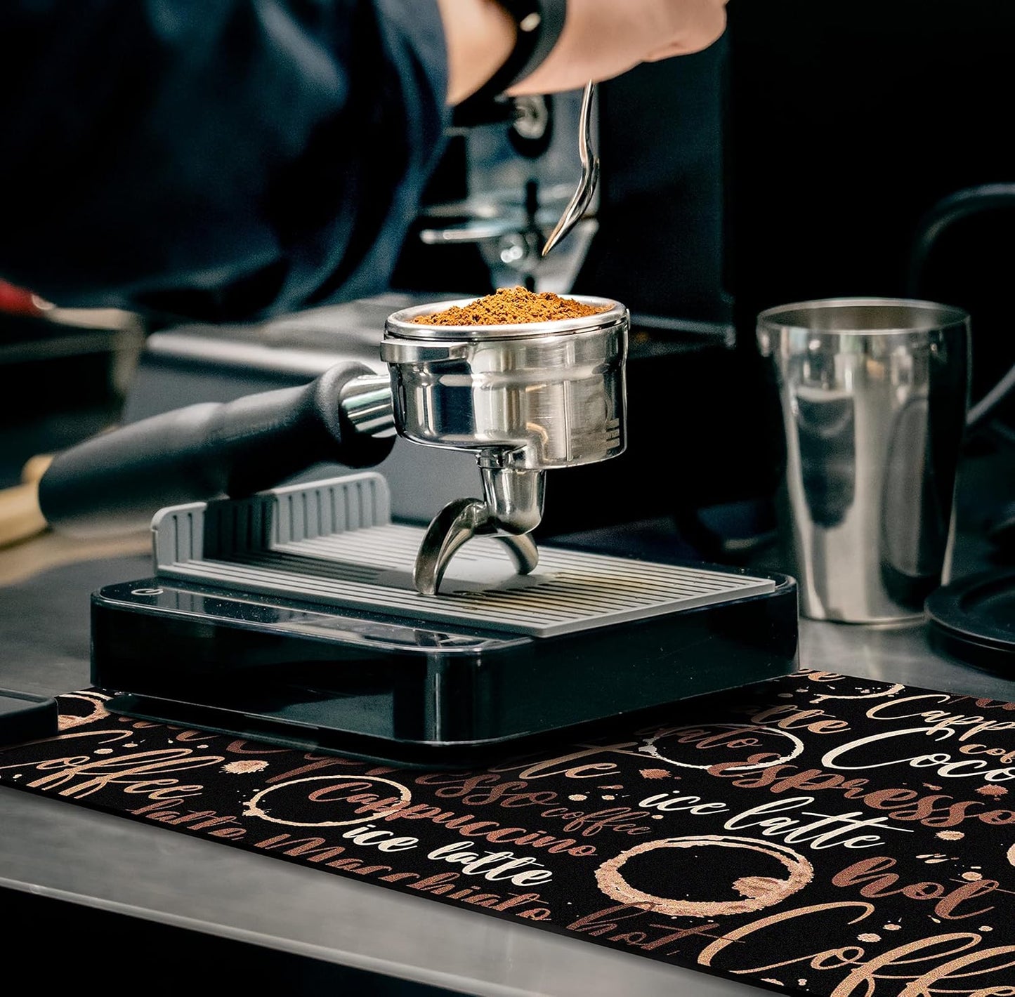 Coffee Bar Mat Accessories, Absorbent Dish Drying Mat for Kitchen Counter, Rubber Backing Non-slip Pad for Coffee Maker