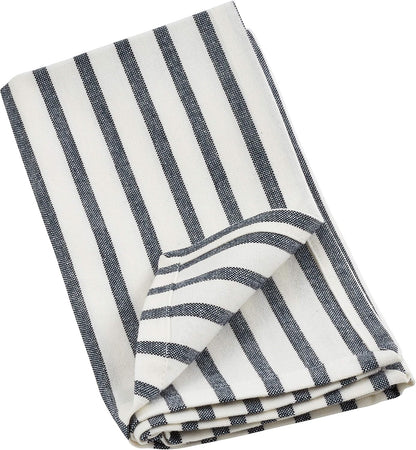 Saro Lifestyle Striped Design Cotton Table Napkin, Set of 4, 20", Navy Blue