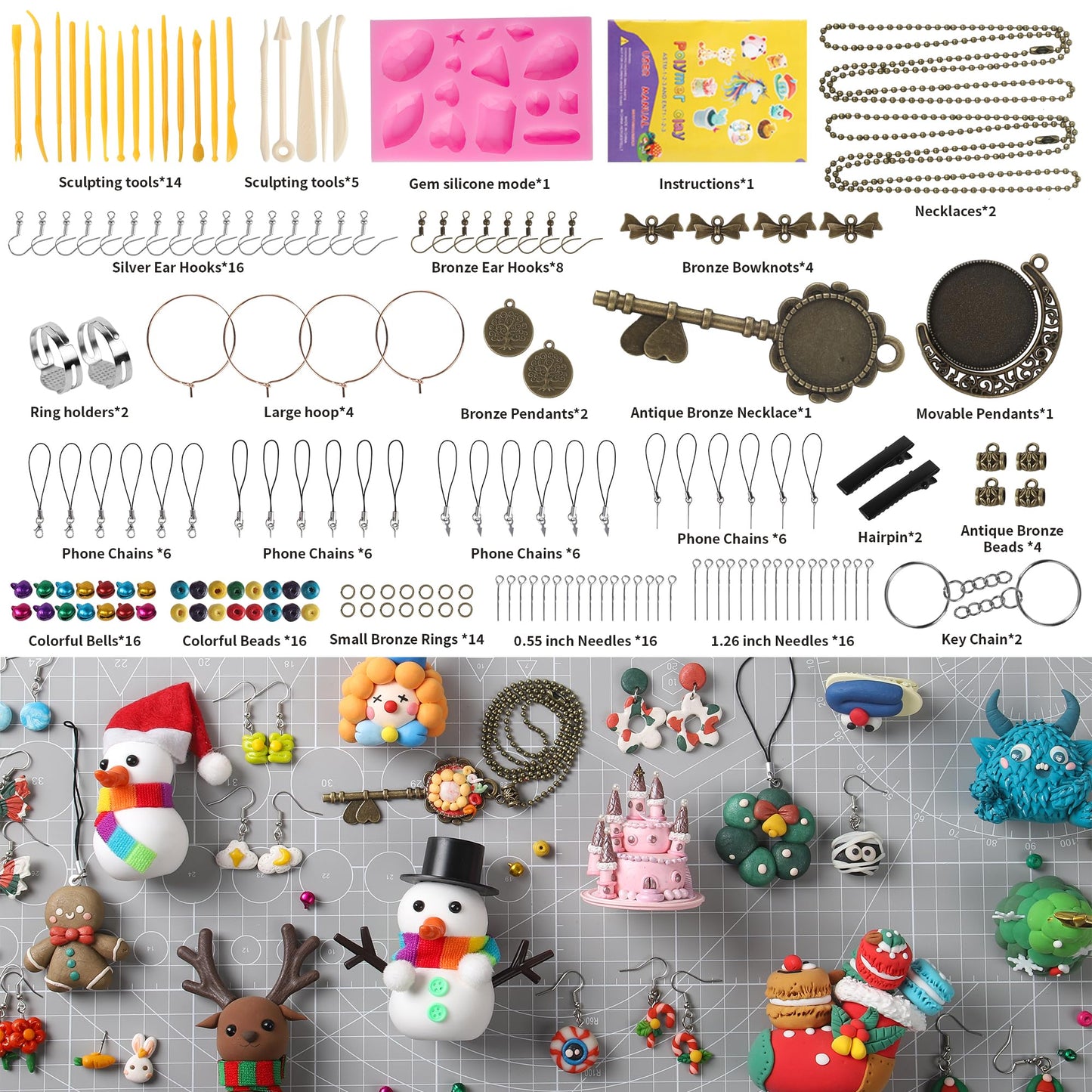 Aestd-ST Polymer Clay 85 Colors, Modeling Clay for Kids, Oven Bake Molding Clay Kit,DIY Starter Kits with Sculpting Tools and Accessories, Art and Craft Gifts for Kids and Adults.