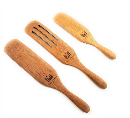 GRACE'S Spurtle Wooden Kitchen Utensil Set, Cooking Spoons and Tools for Nonstick Cookware
