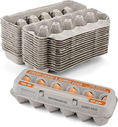 1 Dozen (Pack 15) MT Products Natural Pulp Jumbo Egg Cartons - Disposable Egg Storage Container of - Made in the USA