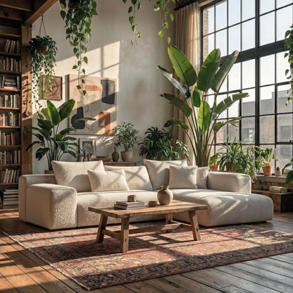Acanva Modern Oversized Modular L Shaped Sectional Sofa Set for Living Room, Minimalist Style Comfy 4-Seat Corner Couch, Right Chaise, Wool-Like