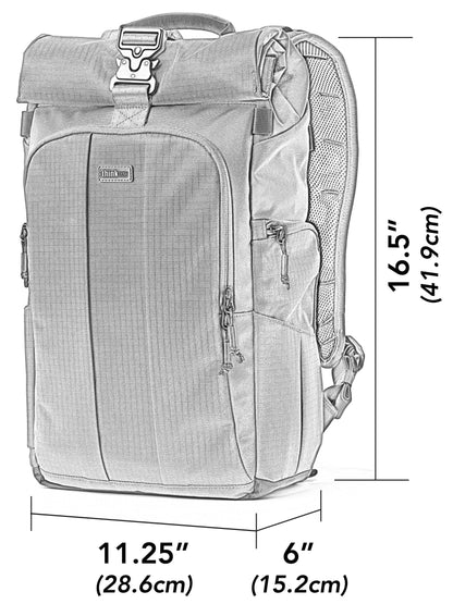 Think Tank FocusPoint 22L RollTop Camera Backpack - Greenway: Expandable Travel & Camera Backpack with Laptop Sleeve, Quick Side and Back Access, Rain Cover – Versatile Photography & Travel Bag