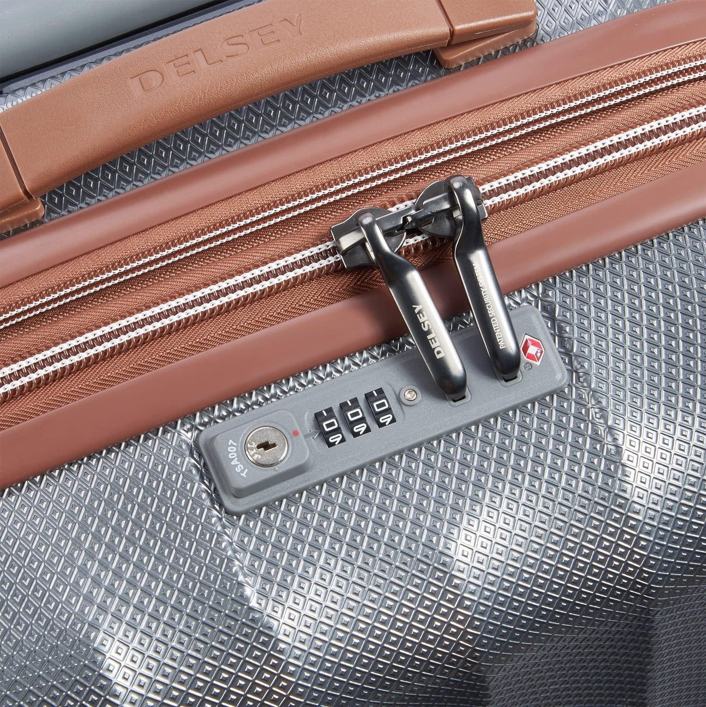 DELSEY PARIS St. Tropez Hardside Expandable Luggage with Spinner Wheels, Graphite, Checked-Medium 24 Inch