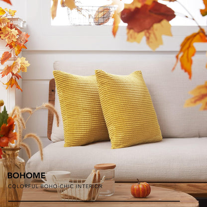 Deconovo Modern Corduroy Throw Pillow Covers Set of 2 – Elegant Soft Cushion Covers for Living Room, Sofa