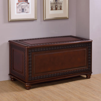 Coaster Home Furnishings - Finlay - Wood - Cedar Chest with Flip-Open Top, Safety Hinge, Lined Interior and Traditional Style - Bedroom - 40-Inch - Dark Tobacco - 900012