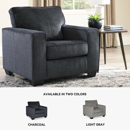 Signature Design by Ashley Altari Modern Chair, Reinforced Frame For Added Stability, Loose Seat Cushions, Back Height 37", Seat Height 20", Arm Height 26", Chenille Fabric, Dark Gray