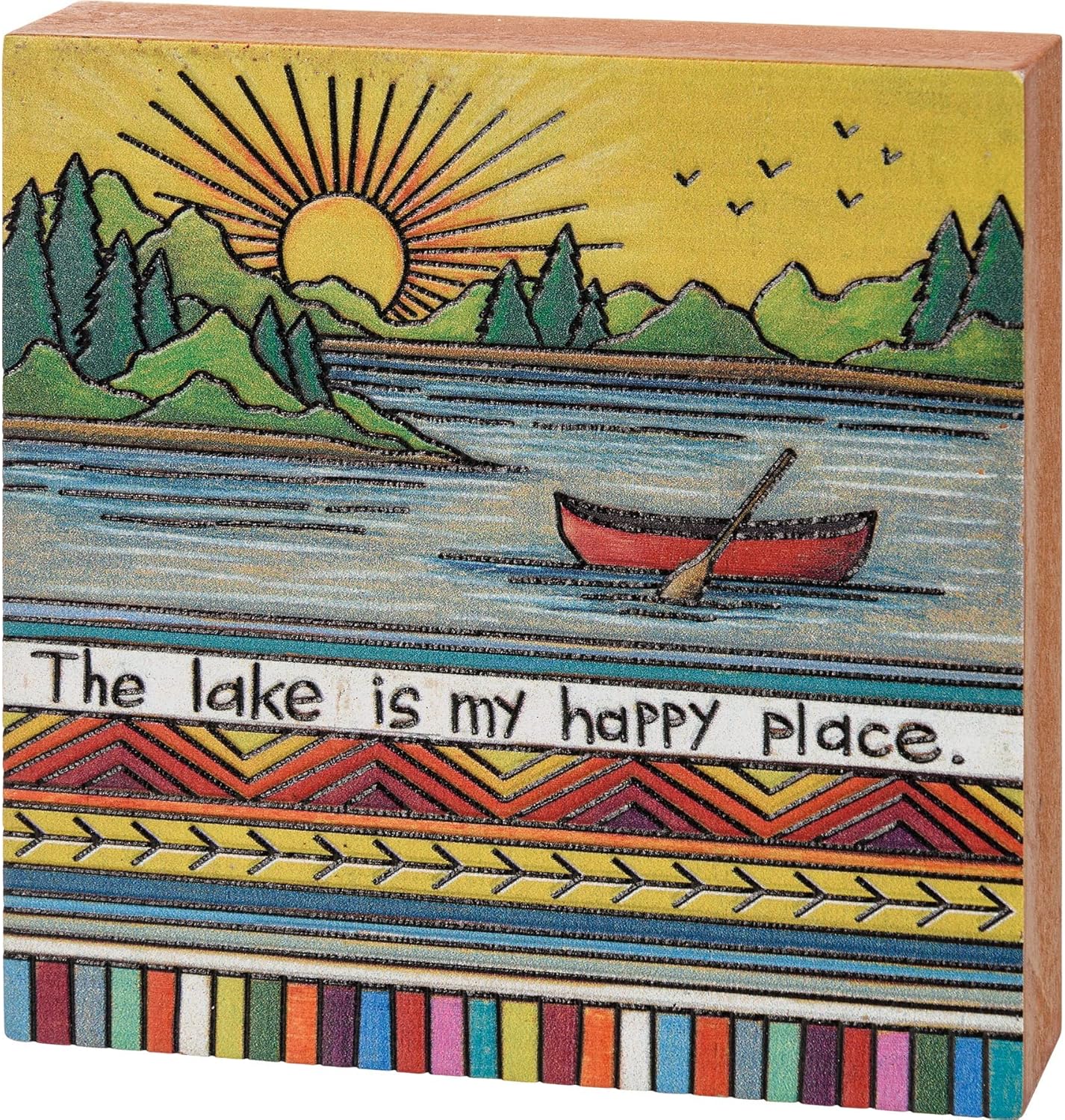 Primitives by Kathy Multicolor Block Happy Place Home Décor Sign