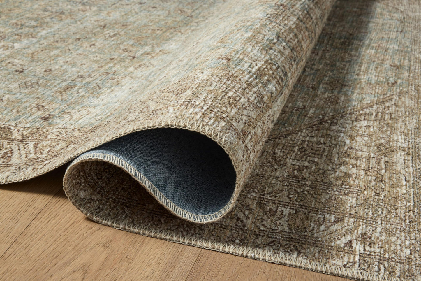 Loloi Amber Lewis Cambria Collection CBR-05 Aqua/Natural 10'-0" x 14'-0" Area Rug Jute, Neutral, Vintage Style, Antique Tone, Living, Bedroom, Dining, Carpet