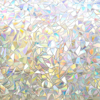 Window Privacy Film, Rainbow Window Clings, Removable Stained Glass Film, 17.5x78.7 Inch