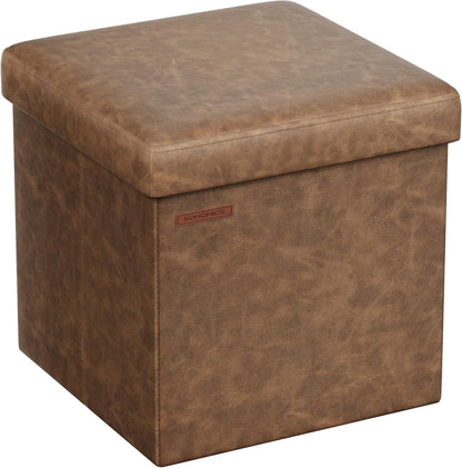 15 Inches 660 lb, ULSF010K01 SONGMICS Mazie Collection - Ottoman with Storage, Footstool, Storage Ottoman, Load
