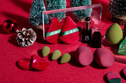 BS-MALL 14 Pcs Portable Makeup Sponge Set With Diamond-shaped Kabuki Powder Brush - Beauty Blender Sponge, Triangle Puff And Multi-functional Sponges For Liquid, Cream,With Travel Case (Orange Pink)