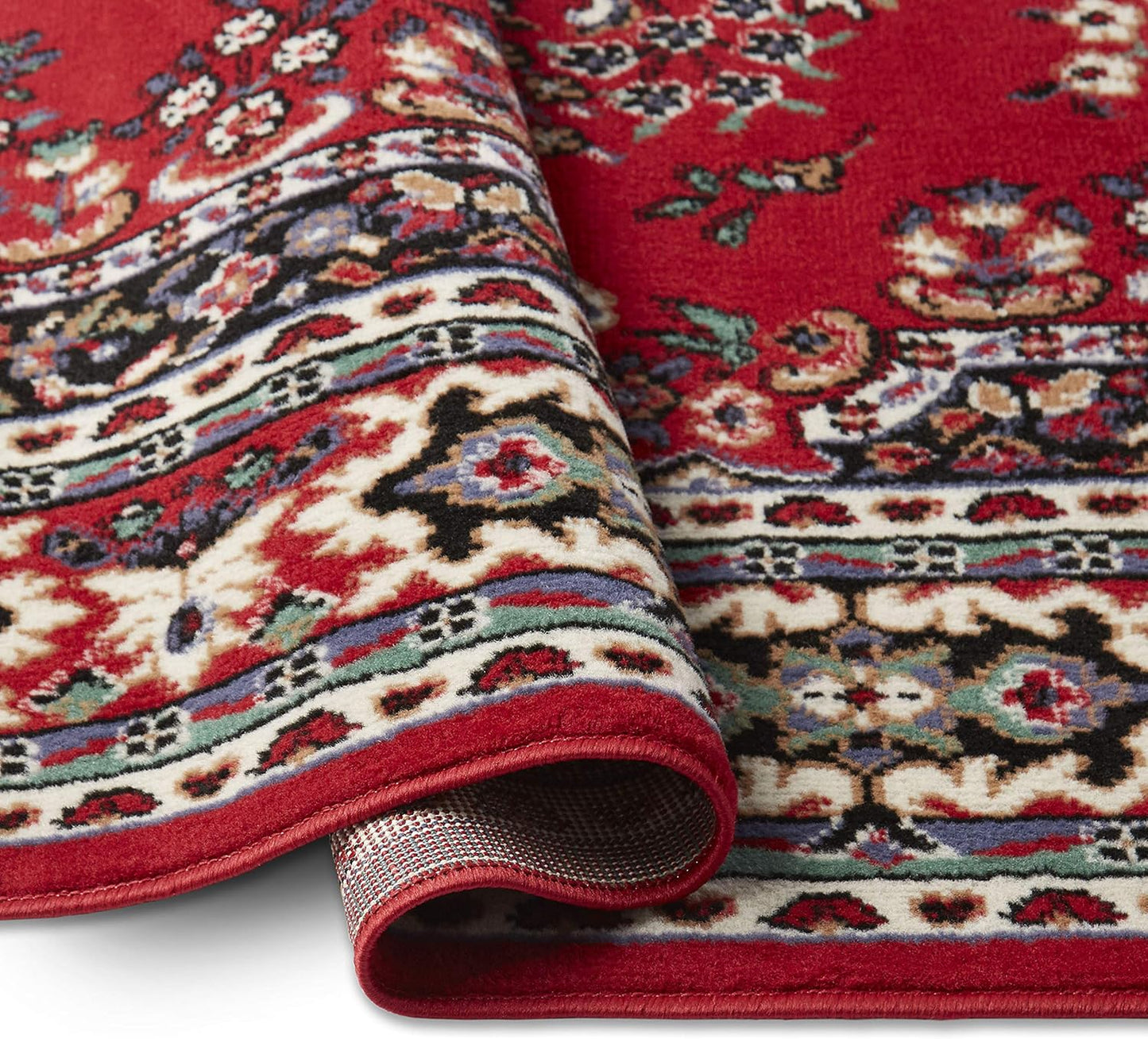 Home Dynamix Premium Sakarya Traditional Medallion Border Area Rug, Claret, 1'9"x7'2"