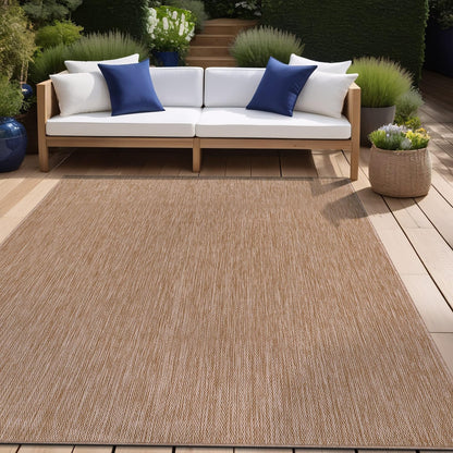 Beverly Rug Indoor Outdoor Rug 9x12, Washable Outside Carpet for Patio, Deck, Porch, Solid Modern Area Rug, Water Resistant, Jute Beige