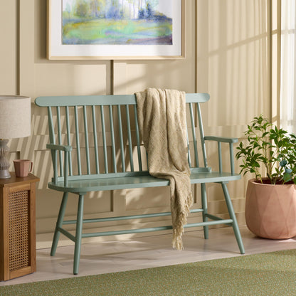 SAFAVIEH Home Collection - Eton Sage Green Solid Wood Bench, Farmhouse Spindle Back Indoor Seating for Entryway or Dining (BCH3300A)