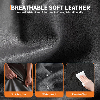 MERXENG Hydraulic Salon Styling Chair, 360° Swivel Recliner Barber Chair with PU Leather Seat, Adjustable Height & Backrest for Hair Salon, Spa, Tattoo, Home Use
