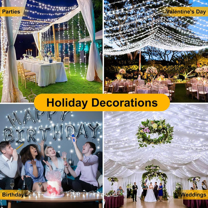 66FT 200LED Plug/Timer/8 Christmas Lights Plug in,Connectable Fairy Lights with Modes, Christmas Tree Lights Lighting