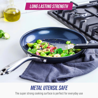 Blue Diamond Cookware 8-Inch Hard Anodized Ceramic Nonstick Frying Pan | PFAS-Free & Dishwasher Safe