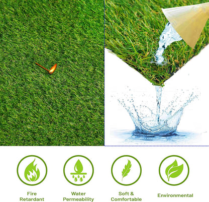 Superior Artificial Grass Indoor/Outdoor Area Rug - Faux Turf for Backyard, Playground, Dog Training, 1' x 13', Green