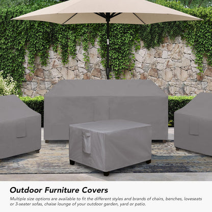 (25"x25"x17", Easy-Going Square Patio Ottoman Cover, Waterproof Outdoor Ottoman Cover, Fade Resistant Patio Side Table