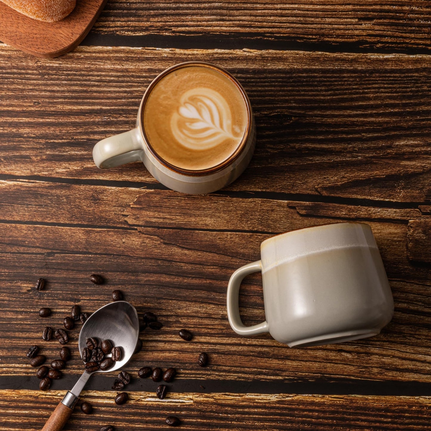 Ava Nord Ceramic Coffee Mugs Set of 4 | 12 oz Stoneware Coffee Cups | Lead-Free, Non-Toxic | Microwave and Dishwasher Safe | Comfortable Handle | Aesthetic Nordic Design for Tea and Latte | Sage Ash