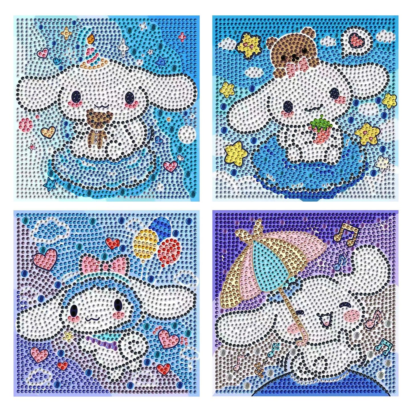 CYNART 4 Pack Diamond Art Kits for Kids, Diamond Art Painting Kits Ages 4-8-12, Gem Art for Kids Package for Gift and Home Wall Decor(6x6inch)
