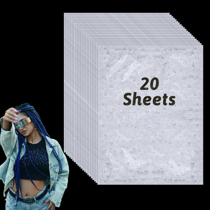 Dvobez 20 Sheet Iron-on Rhinestone Sheets - 2 Stunning Designs, AB Crystals & Glitter Hotfix Rhinestones, 2mm/3mm/4mm Mixed Sizes for Clothing, DIY Crafts, Gift Personalization & Home Décor