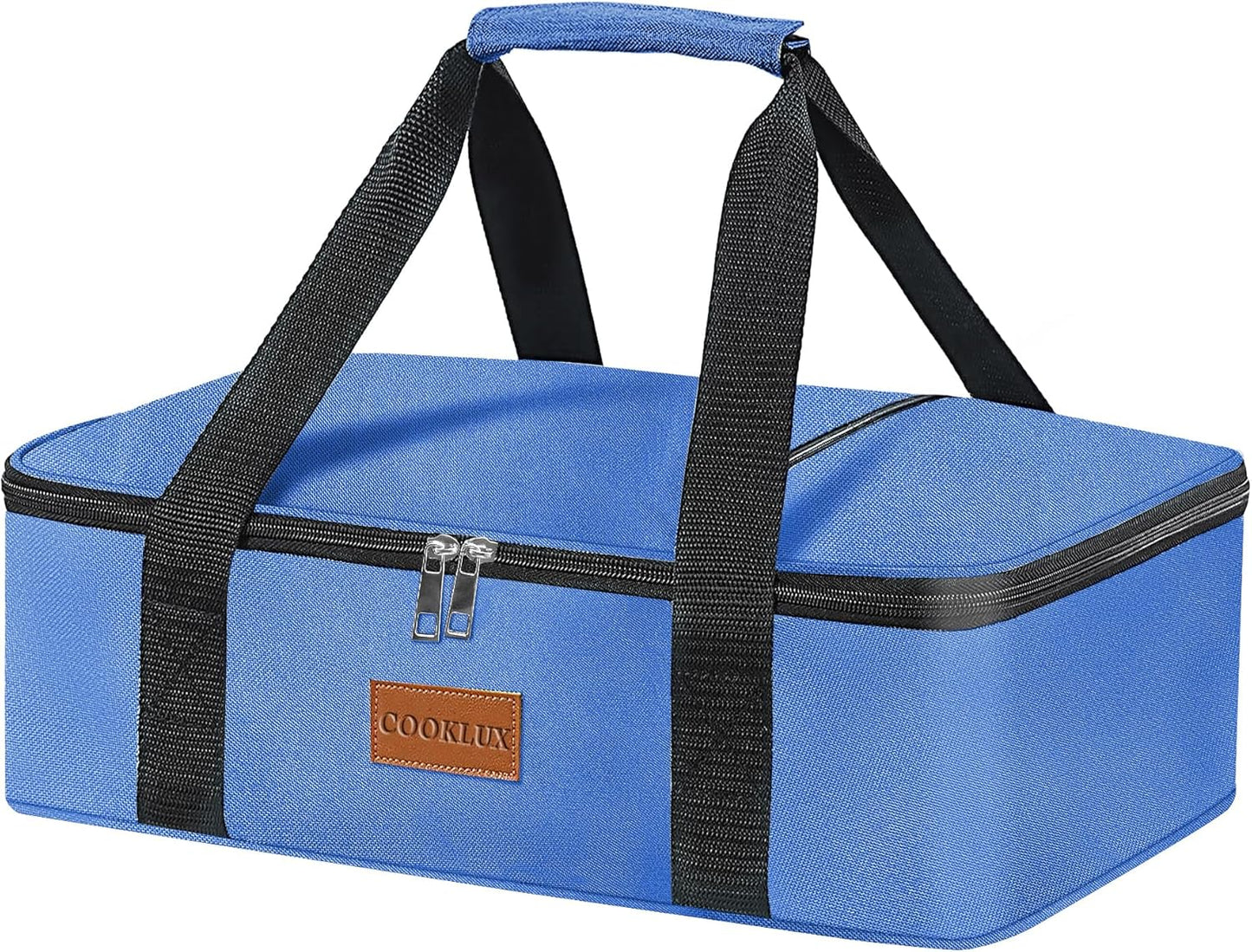 Insulated Casserole Carrier, Thermal Bag for Hot & Cold Food Transport, Fits 9x13 Casserole Dish (Navy Blue)