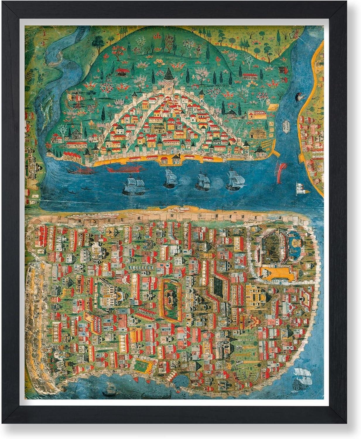 11x14 Poster Master Vintage Map Poster - Retro Map of Constantinople Print - Istanbul Art - Ottoman Empire Art - Gift