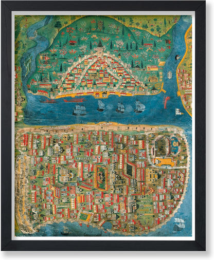 11x14 Poster Master Vintage Map Poster - Retro Map of Constantinople Print - Istanbul Art - Ottoman Empire Art - Gift