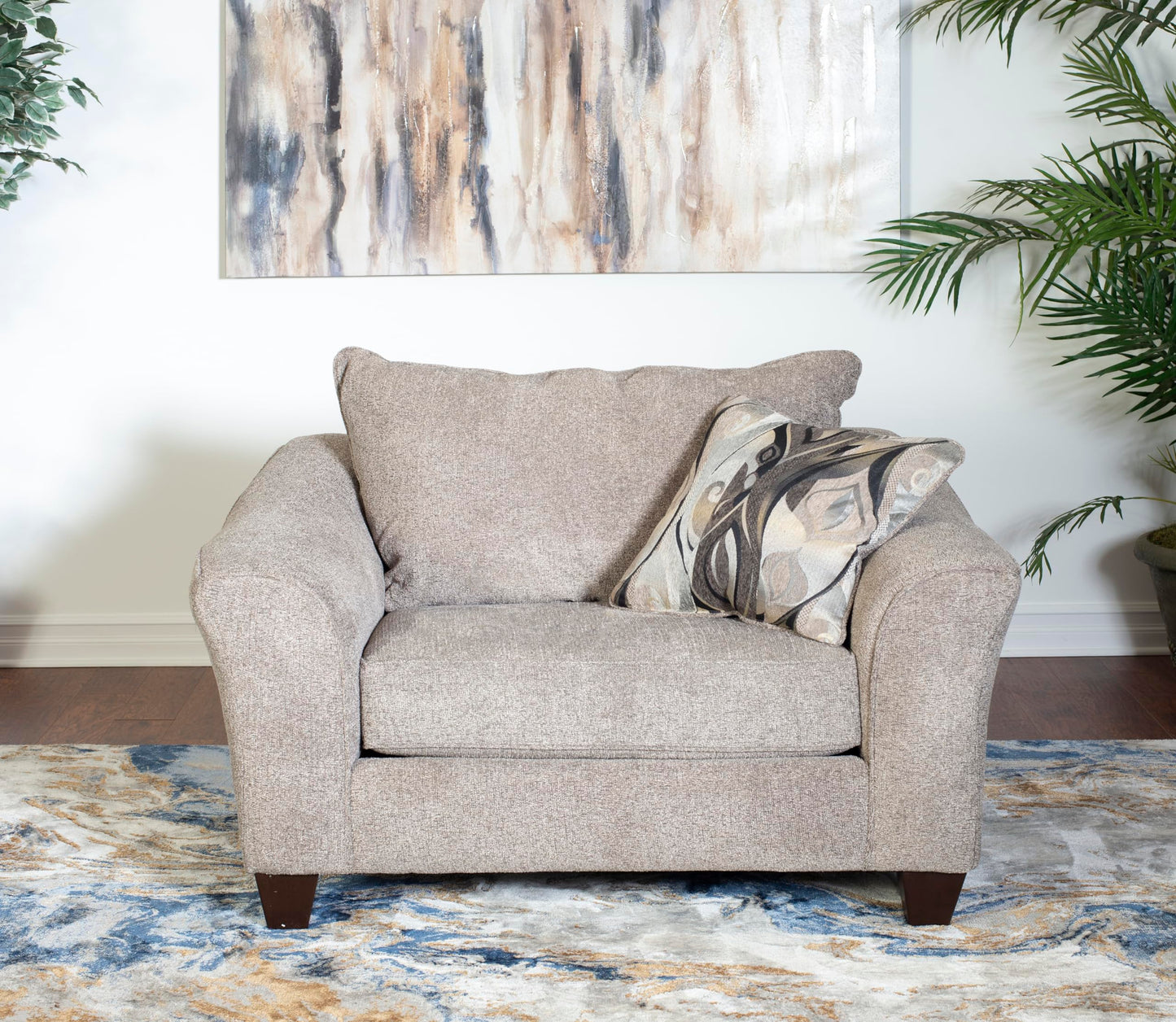 Roundhill Furniture Camaro Platinum Fabric Pillow Back Accent Chair