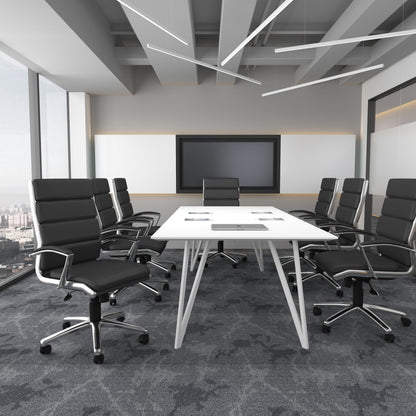Boss Office Products CaressoftPlus Executive Chair, Traditional, Metal Chrome Finish (B9471-BK)
