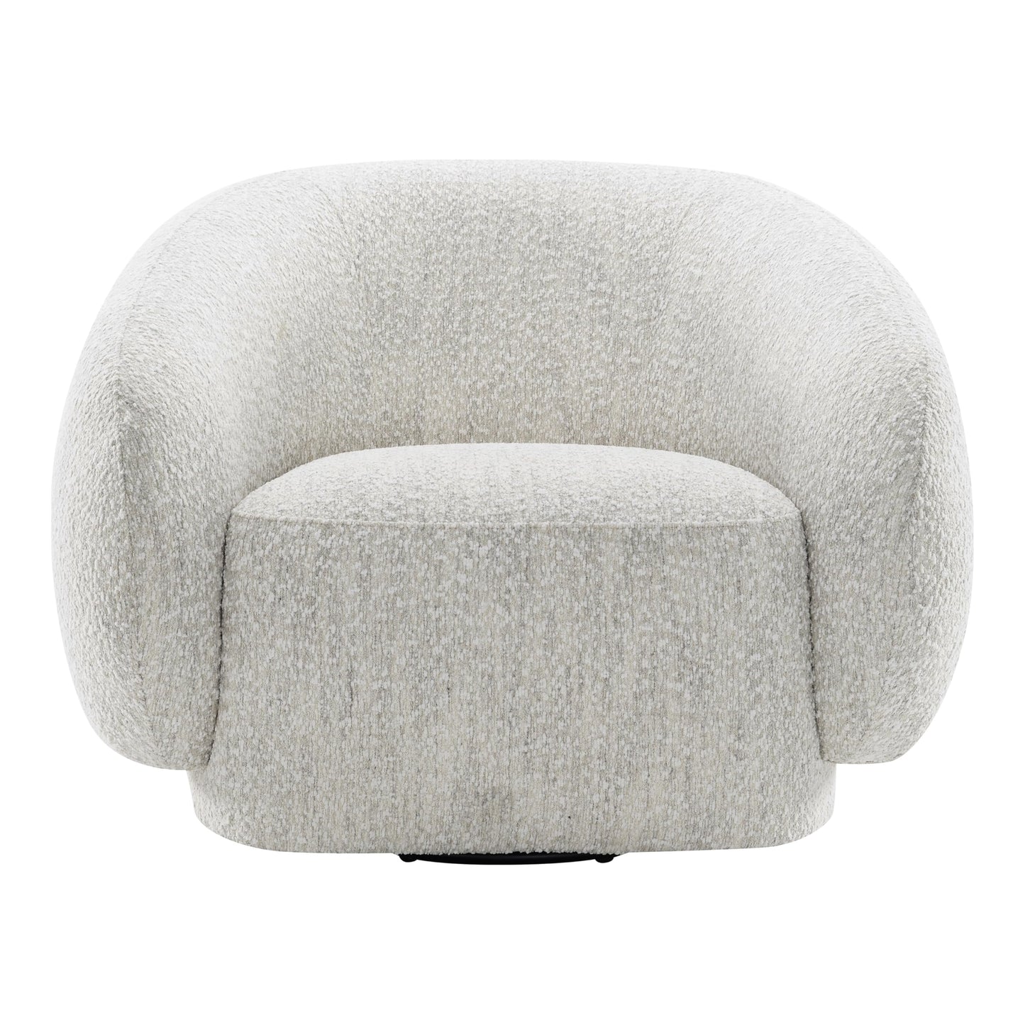 Furniture of America Corra Modern Boucle 41.7-inch Swivel Chair with 360-degree Swivel Base, Sloped Curved Backrest and Armrest for Living Room, Office, Beige