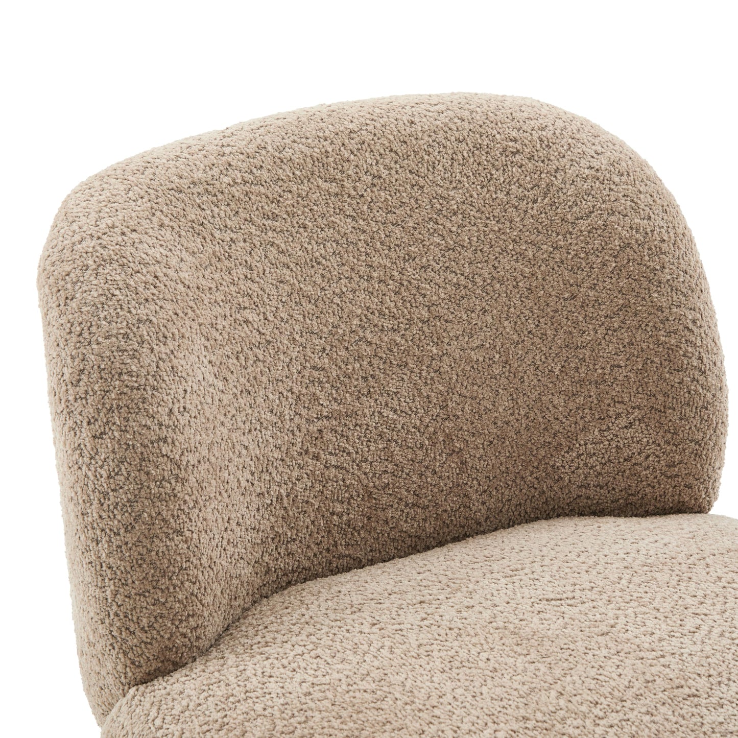 Christopher Knight Home Modern Low Profile Accent Chair for Living Room, Boucle Upholstered Armless Chair with Rubberwood Legs, Comfy Lounge Armchair, Plush Cloud-Like Seating for Bedroom, Light Brown