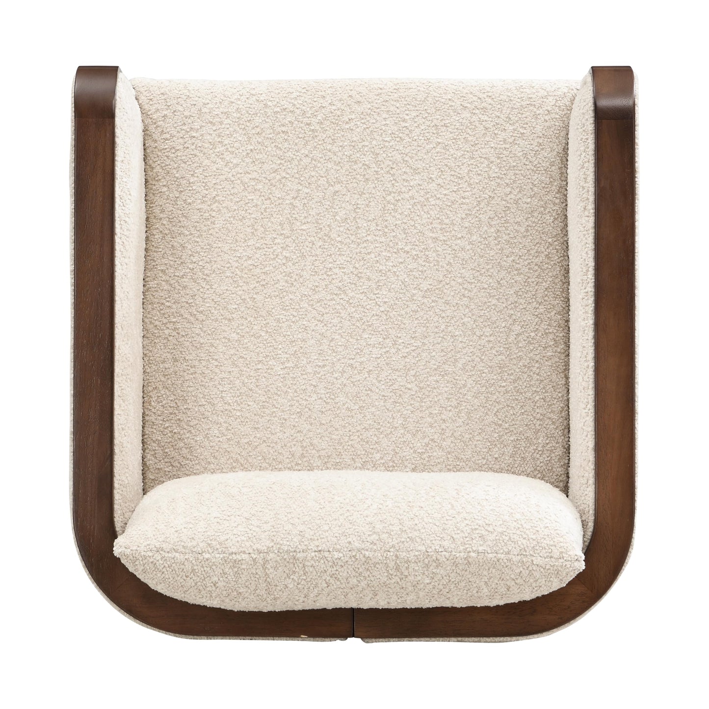 Christopher Knight Home Cabelo Boucle Upholstered Dining Chairs Set of 2, Sturdy Wooden Dining Chair with Curved Back, Modern Armchairs and Thick Cushions, Versatile Indoor Usage, Almond + Walnut