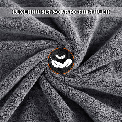 Lunoku Bath Towels Set of 4 Extra Large 35 x 70 Inches,Luxury Thick High Absorbent Quick Dry Bath Sheet,Ultra Soft Microfiber,Bathroom,Beach,Yoga,Sport,SPA (Grey)