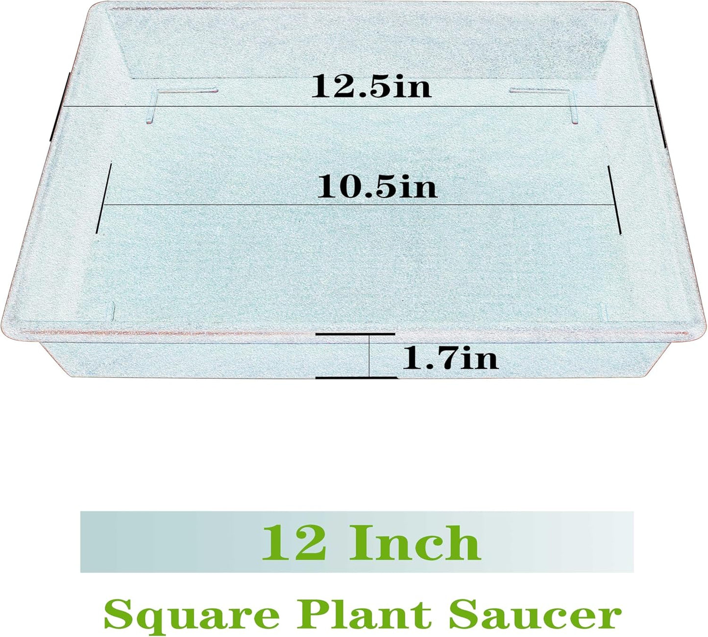 NIMYAU 12 Inch 2 PackPlant Square Plant Saucer Stand Plant Trays for Pots Heavy Duty Plastic Plant Saucers for Indoors