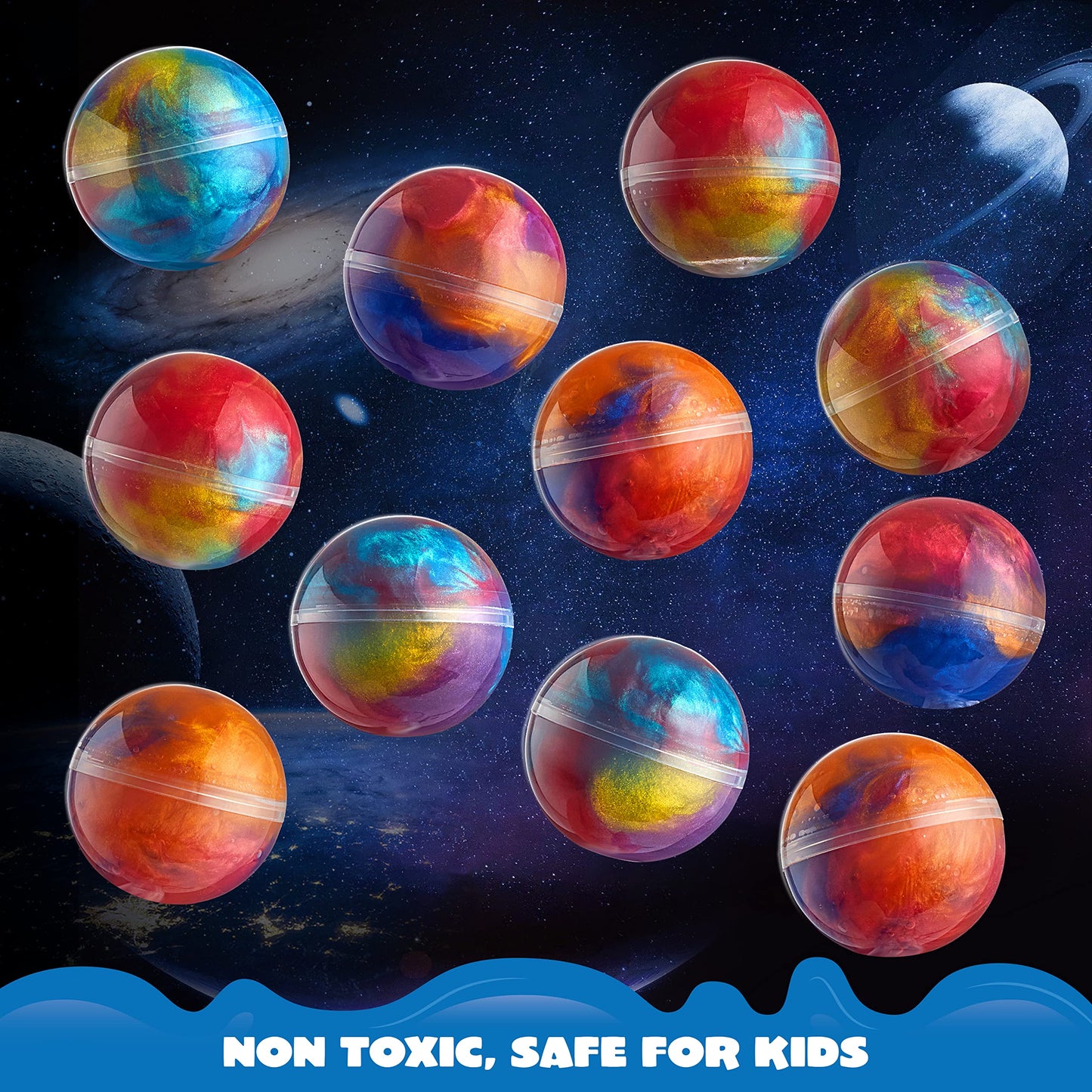 JOYIN Slime Party Favors, 24 Pack Galaxy Slime Ball - Stretchy, Non-Sticky, Mess-Free, Stress Relief, and Safe - Toys for Girls and Boys - Classroom Reward, Party Supplies