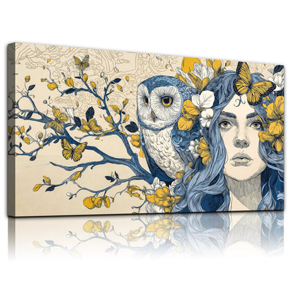 WLWBINTING Eclectic Wall Decor Feminine Wall Art Bedroom Wall Decor For Women Unique Wall Decor Abstract Art Large Boho Wall Art For Living Room Office Woman Picture Paintings Pop Art Home Decor