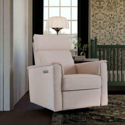 Namesake Willa Pro Power Recliner and Swivel Glider in Performance Beach Eco-Weave, Built-in USB Charging Port, Adjustable Headrest and Lumbar Support | Greenguard Gold and CertiPUR-US® Certified