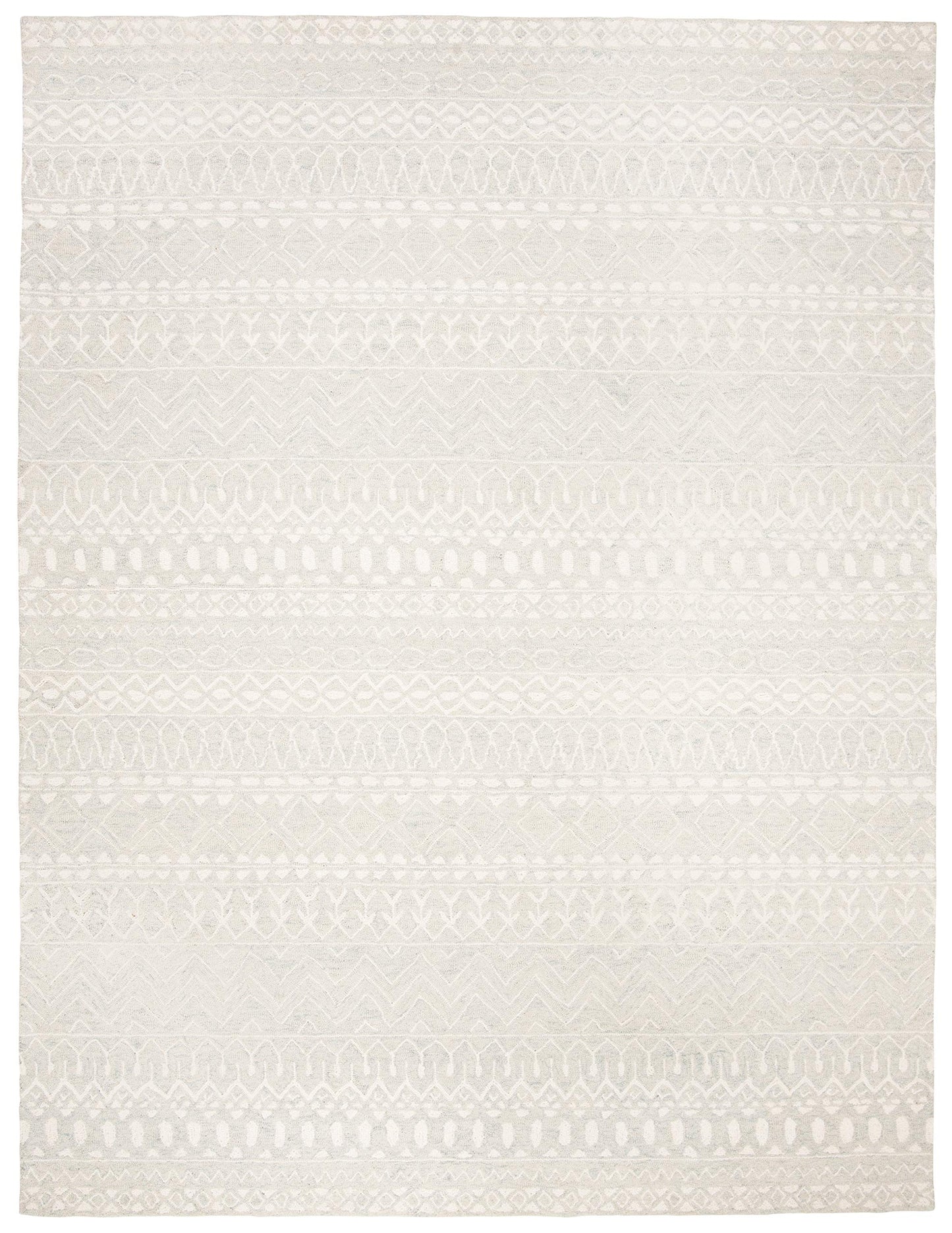 SAFAVIEH Micro-Loop Collection 10' x 14' AquaIvory MLP502K Handmade Moroccan Boho Tribal Premium Wool Living Room Dining Bedroom Area Rug