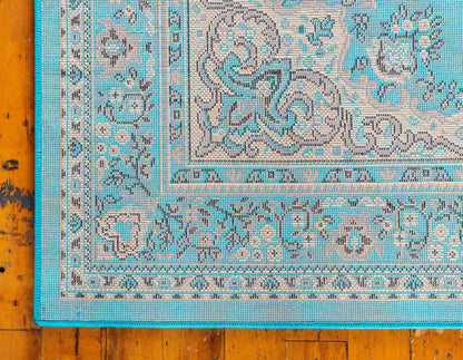 Unique Loom Reza Collection Traditional Persian Style Area Rug, 9 ft 10 in x 13 ft, Turquoise/Ivory