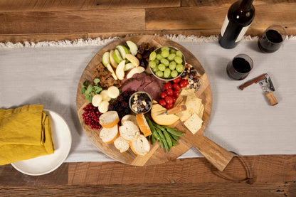 TOSCANA - a Picnic Time brand - Ravi Round Charcuterie Board, Wood Serving Platter, Cheese Board, (Mango Wood)