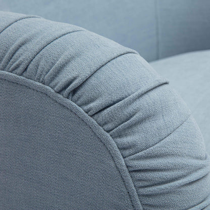 Tov Furniture Pamela Faded Blue Recycled Fabric Tassel Lounge Chair